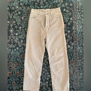 Levi's Cream Corduroy Ribcage Ankle